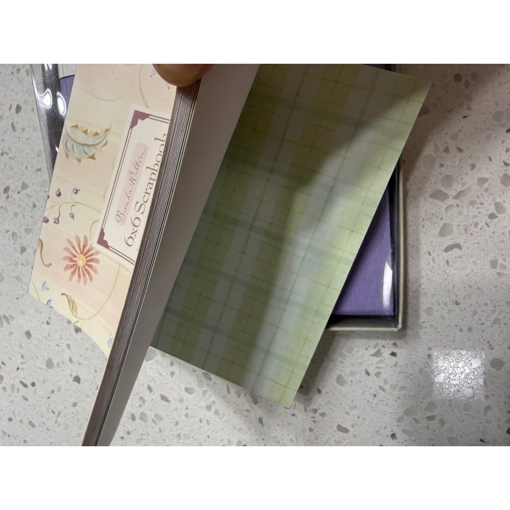 K&Company NEW Scrapbook Lavender Fabric Post-bound Set 6x6in w Paper Stack VTG - Picture 5 of 6